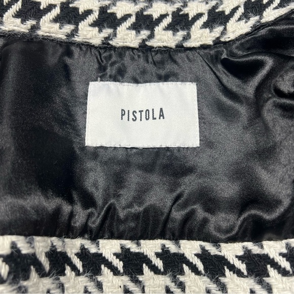 PISTOLA Libby Shirt Jacket in Houndstooth Wool Blend Black White Medium - Picture 5 of 8